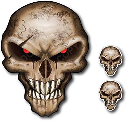 3D Reflective Eyes Bone Skull Cracked American Flag Vinyl Decal Stickers Car Truck Sniper Marines Army Navy Military Graphic