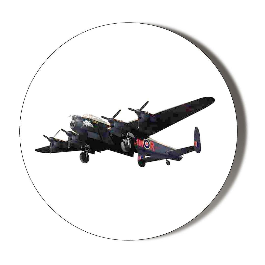 Gift Insanity White Lancaster Bomber 38Mm Round Fridge Magnet