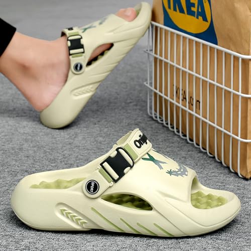 Fashion Men's Pillow Slide,Women's Upholstered Lightweight Home Shower Slide, Non-Slip Beach Slide, Comfortable Slippers, EVA Sandals3