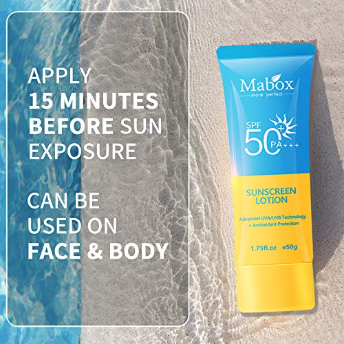Mabox Skin Dry Touch Sunscreen Broad Spectrum Spf 50, Oil Free Face Sunscreen, Non-Greasy Sunscreen Lotion #TOP4