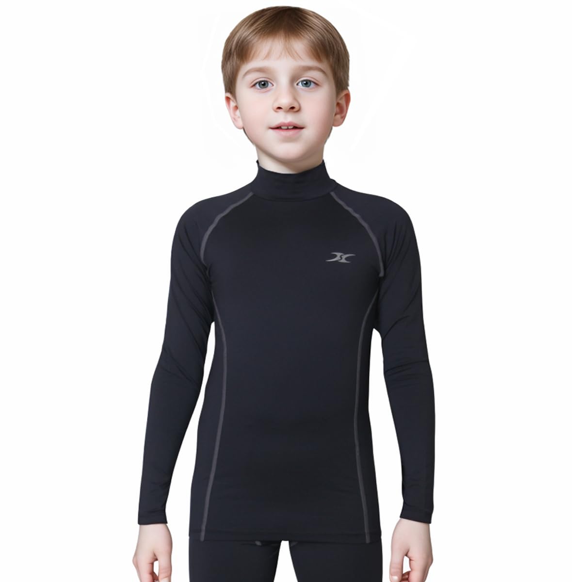 Thermal Underwear Kids Mock Turtleneck Shirts Compression