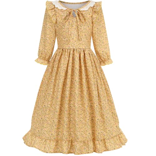 Vestido infantil colonial floral para niñas miniatura 3