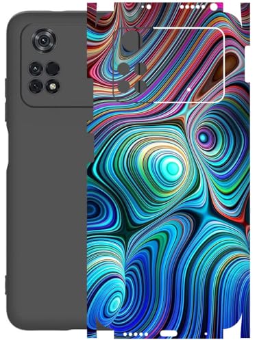 Image of AtOdds - Full Body Back Screen Guard Protector Film - Lamination Wrap Skin Sticker Compatible with Poco M4 PRO (4G) | Scratchproof Matte Finish (Water Paint)