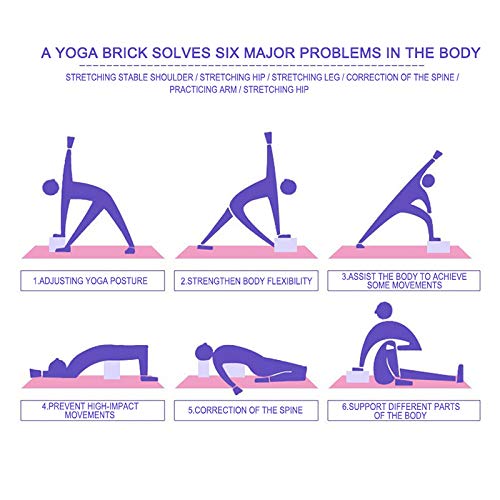 PowerLife Yoga Block (Set of 2) - Supportive Latex-Free EVA Foam Soft Non-Slip Surface for Yoga, Pilates, Meditation