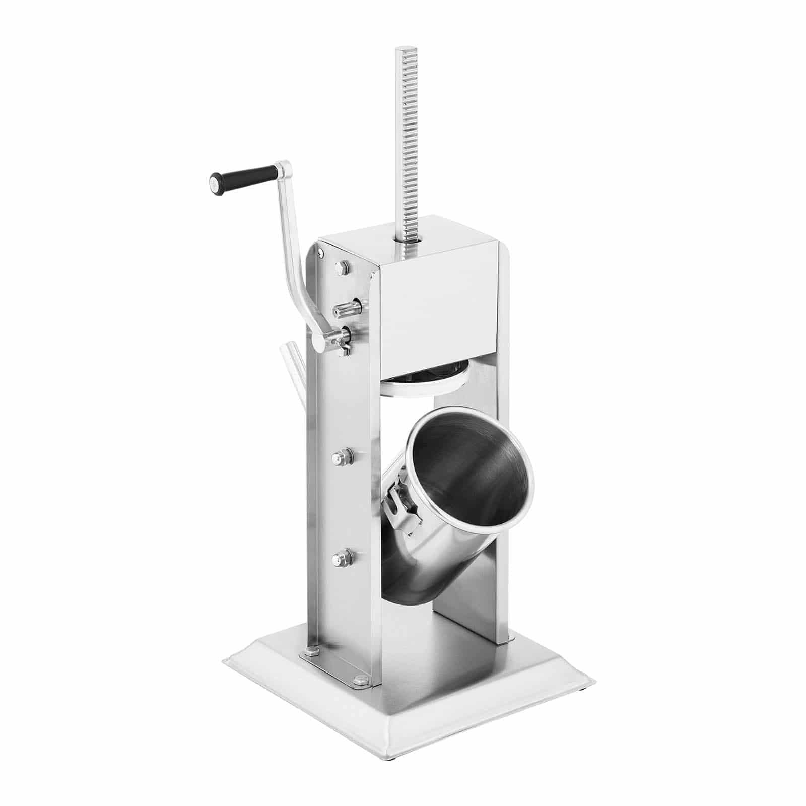 Royal Catering Embutidora Manual Vertical Máquina De Embutira RCWV-3L (Capacidad de llenado: 3 L, Cilindro: Ø 14 cm, Incluye 4 tubos de llenado, 2 velocidades)