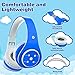 Kids Bluetooth Headphones 85db/110db Volume Limit Wireless/Wired Aux Port Foldable Noise Protection Over-Ear Build-in Mic Headphones for Kids Adults Travel School Phone Pad Tablet PC Blue
