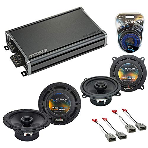 Harmony Audio HA-R65 Compatible with Honda Prelude 1986-1987 Bundled with HA-R5 Speakers and CXA360.4 Amplifier Factory Speaker Replacement Package
