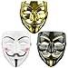 Produktbild DWTECH Guy-Fawkes-Maske für Erwachsene, Motiv: V wie Vendetta, 3 Stück Anonymous Mask