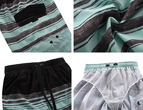 Image of Nonwe Men's Beachwear Quick Dry Striped Board Shorts