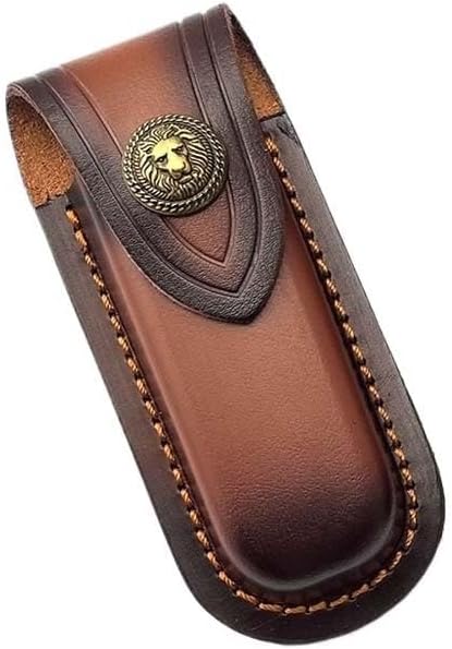 1PC Leather Knife Case, Portable Knife Sheath for Belt with Snap Closure is Suitable Outdoor Rescue(Small)