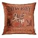 VANMI Throw Pillow Cover Western Rodeo with Cowboy Sitting on Rearing Horse in Retro Style Rider American Decorative Pillow Case Home Decor Square 18x18 Inches Pillowcase