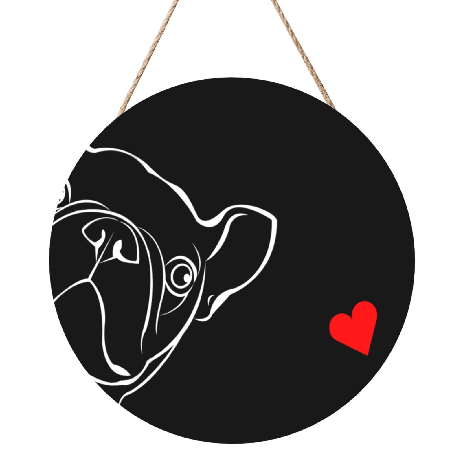 InOmak French Bulldog, Round Wood Panel Painting 12 in, Wall Hanging Painting For Home