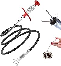 Sink Drain Cleaner Cable, Cleans Kitchen and Bathroom Sinks, Drain Pipe Cleaning Spring Stick, Hair Catching | Drain Pipe Cleaning Wire | Basin Cleaner Tool | 5 foot (160 CM) Pack of 1