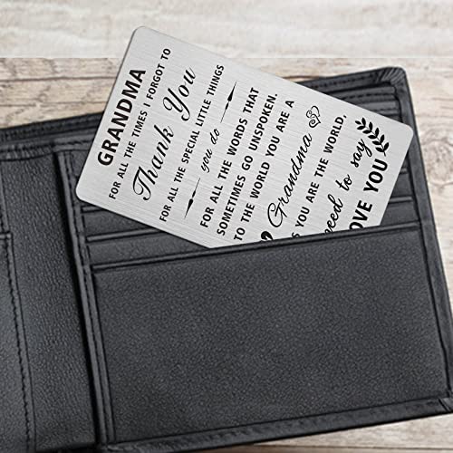Grandma Gifts from Grandson Granddaughter, I Love You Grandmother, Grandma Wallet Card Gifts from Grandchildren for Birthday Anniversary Presents4