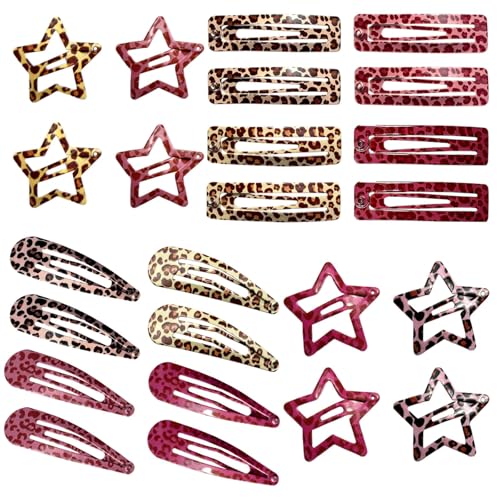 LuminaVibe 24PCS Pinzas de Pelo Metálicas con Estampado de Animales Y2K, Barrettes Antideslizantes para Mujeres y Niñas miniatura 1