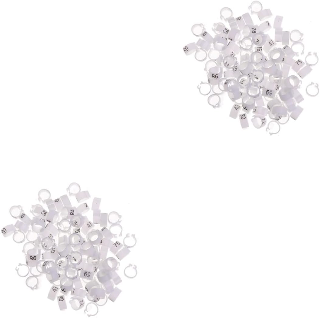 300pcs Clip-On Bird Leg Rings for Pigeons, Parrots & Chicks - Colorful Poultry Identification Rings(2 Packs)