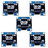 PEMENOL 5PCS OLED Display Module 128 x 64 OLED Display I2c 0.96inch Arduino OLED Display IIC Serial OLED Module with SSD1306 for Raspberry Pi and Microcontroller - White Light