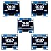 PEMENOL 5PCS OLED Display Module 128 x 64 OLED Display I2c 0.96inch Arduino OLED Display IIC Serial OLED Module with SSD1306 for Raspberry Pi and Microcontroller - White Light
