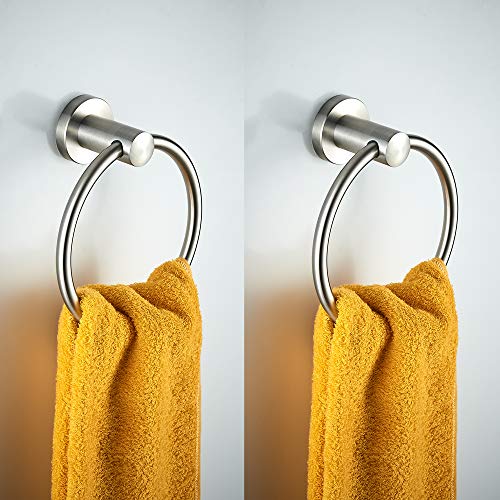 Preisvergleich Produktbild Safety+Beauty Handtuchring, Edelstahl, rostfrei, 2er-Pack, Mattschwarz (gebürstetes Nickel, 2er-Pack)
