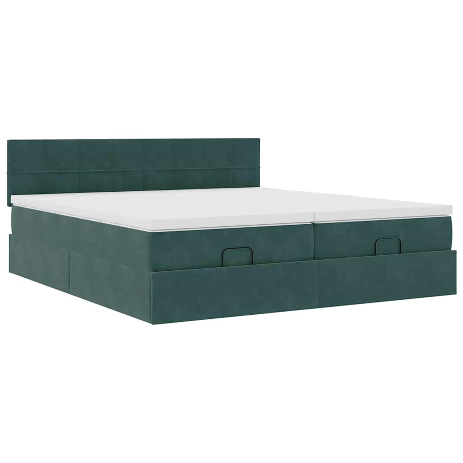 Gecheer Cama Otomana con Almacenamiento y Colchón de Resortes Individuales, Tela de Terciopelo, Luces LED, para Dormitorio y Descanso