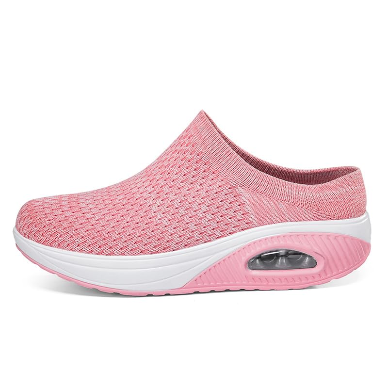 ChayChax Womens Slip-On Orthopedic Mule Sneakers with Air Cushion Casual Wedge Backless Walking Shoes with Arch Support2