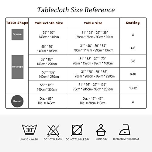 YISUN Table Cloth, Stitching Tassel Rectangle Tablecloth Cotton Linen Dust-Proof Table Cover for Rectangle Table Cloths for Kitchen Dining Party (Rectangle/Oblong, 55 x 86 Inch, Light Gray)