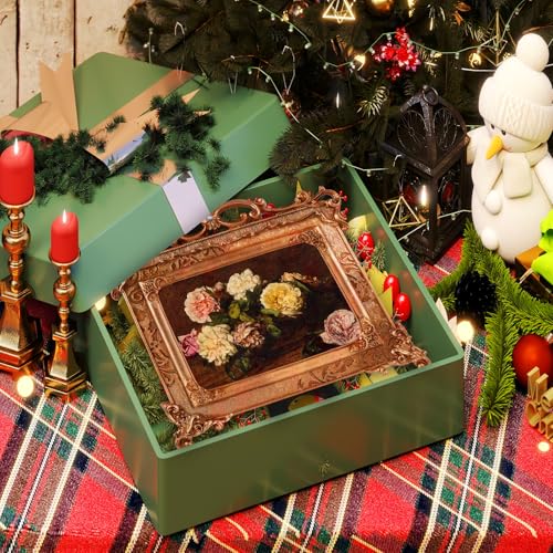 Image of 5x7 Gold Picture Frame Baroque, Victorian Vintage Ornate Design, Glass Front, Tabletop & Wall Display, Horizontal Orientation, Bronze