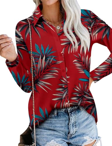 Image of Magritta Long Sleeve Shirts for Women Fashion Button Down Blouse Tops