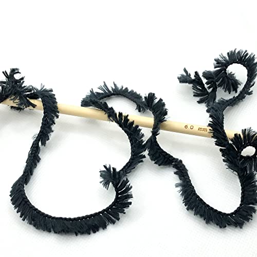 Image of Plush Faux Fur Bulky Yarn, Super Soft Fluffy Fuzzy for Knitting Crocheting Crafting, 100 Gram (3.53 Ounces) 109 Yards (100 Meters) (Charcoal Black)