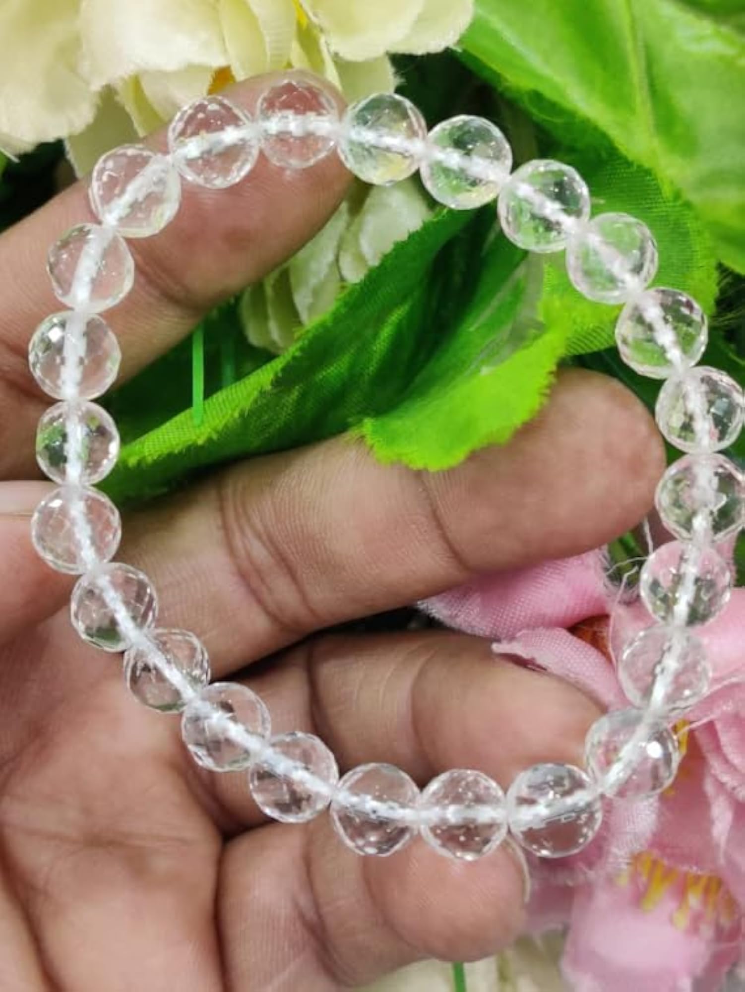 Clear Quartz Bracelet with Certificate, Genuine Sphatik