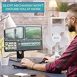 EPISENT 12" Desk Fan – Quiet Portable Oscillating Table Fan with Adjustable Tilt & 3 Speeds – Silent Cooling Fan for Bedroom, Office & Kitchen – WHITE - Image 5