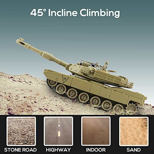 KIOMTRK RC Tank Set, 1/28 Remote Control Tank with Rotating Turret and Sound,9 Channels, RC Military Toys, Set of 2 RC Vehicles for Kids and Adults, for Kids - Thumbnail 7