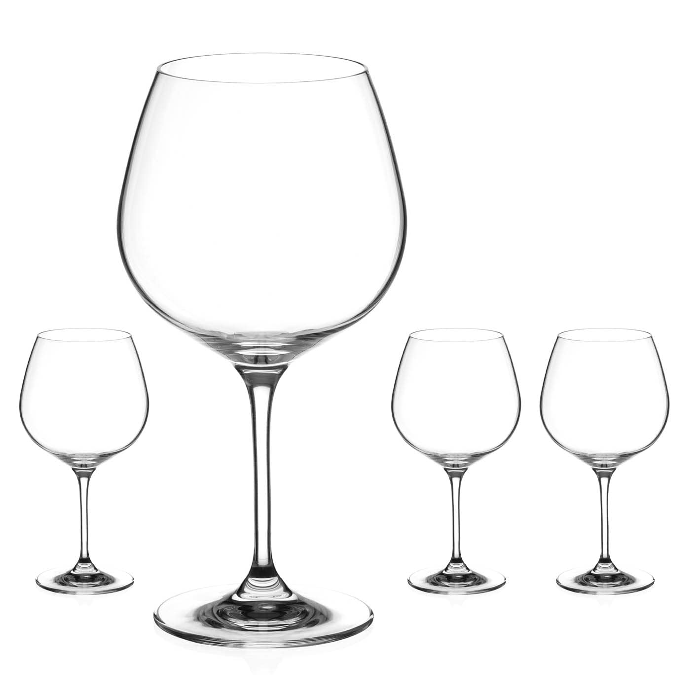 DIAMANTE Gin Glass Pair Crystal copa Gin Glasses- βAurisβ Collection Undecorated Crystal Balloon Glasses - Set of 4