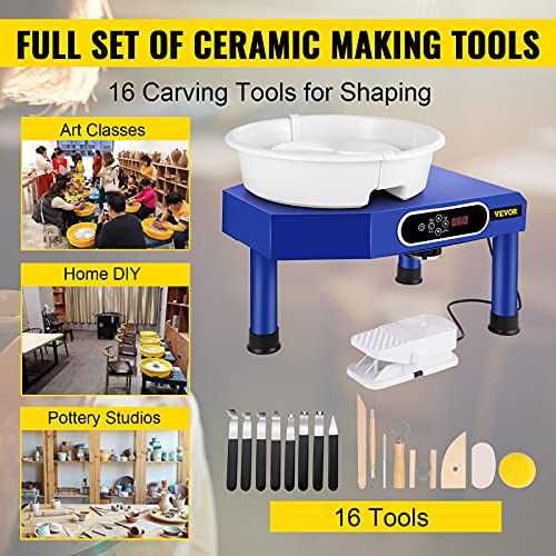 Image of VEVOR Pottery Wheel, Pottery Forming Machine 9.8 inch LCD Touch Screen, 350W Ceramic Pottery Electric DIY Clay Sculpting Tools, Foot Pedal & Detachable ABS Basin for Adults and Beginners Art Craft