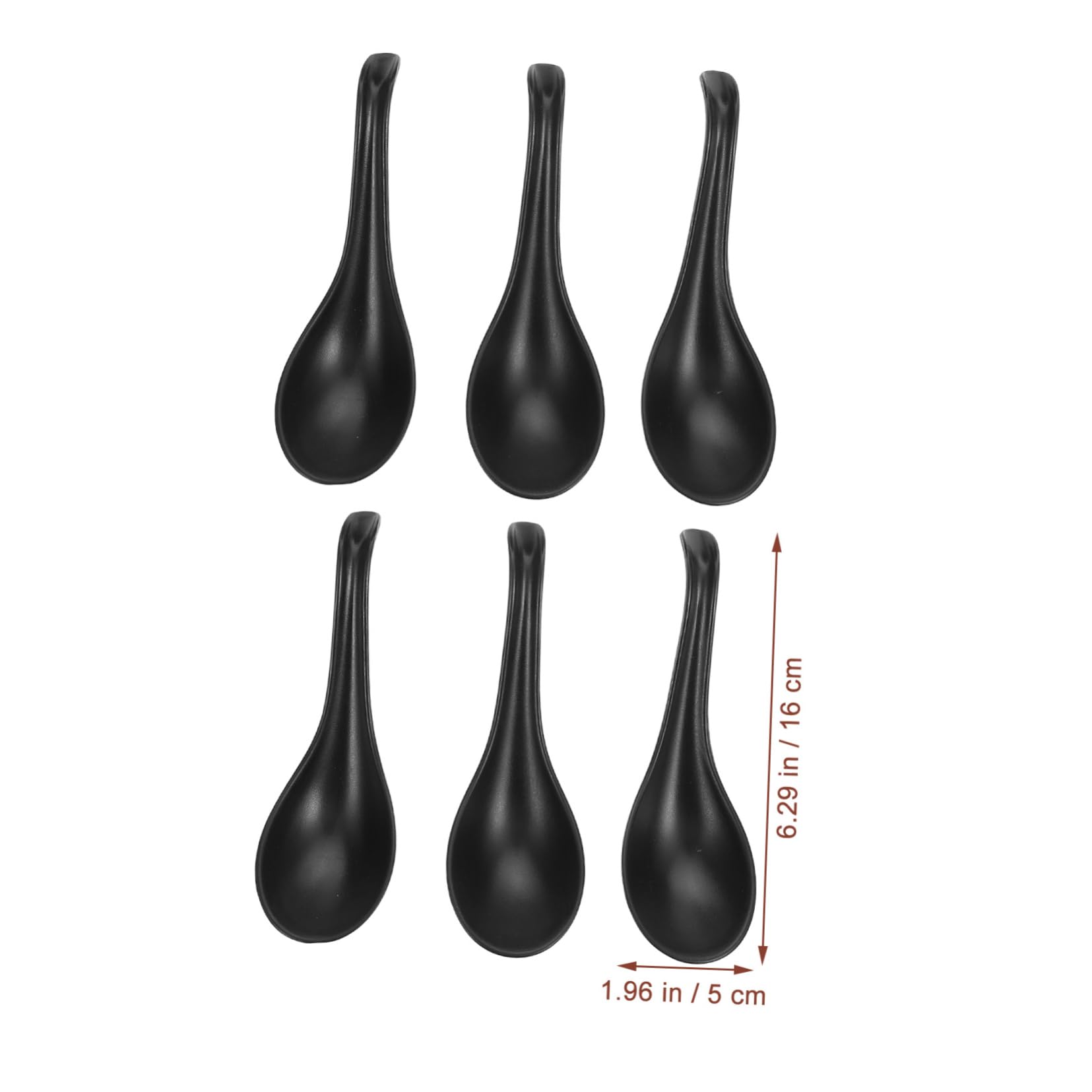 Cabilock 6pcs Long Handle Ramen Spoons Ergonomic Soup Spoons for Easy Serving for Home Restaurant Picnics Food Serving Utensils for Noodles Soup More