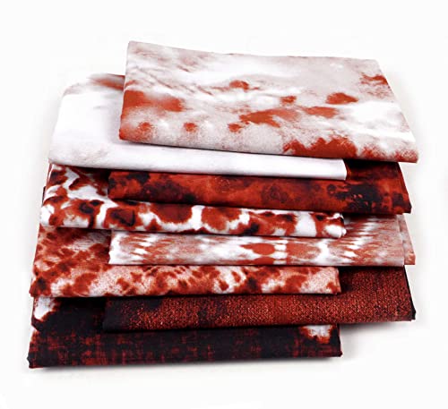 Tissu quilting pré-découpé Soimoi, 8 coupons de patchwork en coton rouge et noir - 3