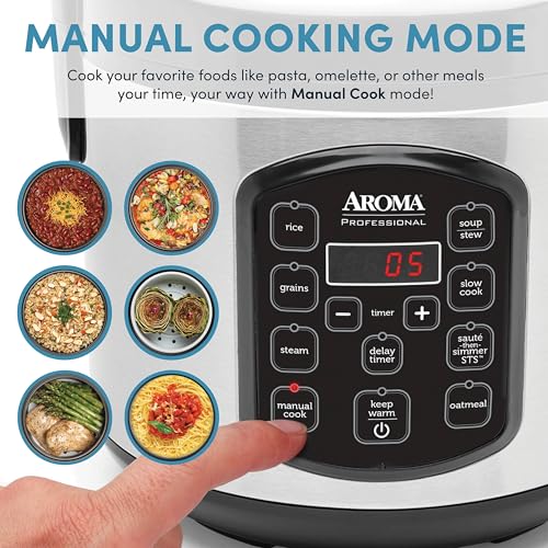 Image of AROMA Professional 8-Cup (Cooked) / 2Qt. Digital Rice & Grain Multicooker, ARC-984SBD