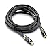 FosPower 24K Gold Plated Toslink Digital Fiber Optical Audio Cable (S/PDIF) - [Zero RFI & EMI Interference] Metal Connectors & Ultra Durable Nylon Braided Jacket (3ft - 2Pack)