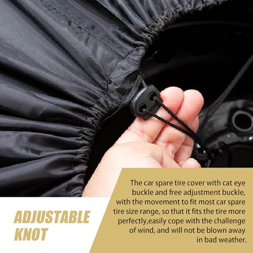 waswale 1 PC Car Tire Protector, 31.49\" 210T Oxford Cloth Sun Dustproof 19\"-23\" Spare Tire Storage Bag with Handle, Four Seasons Universal Portable Anti-Scratch Accessories for Cars (Black #L)