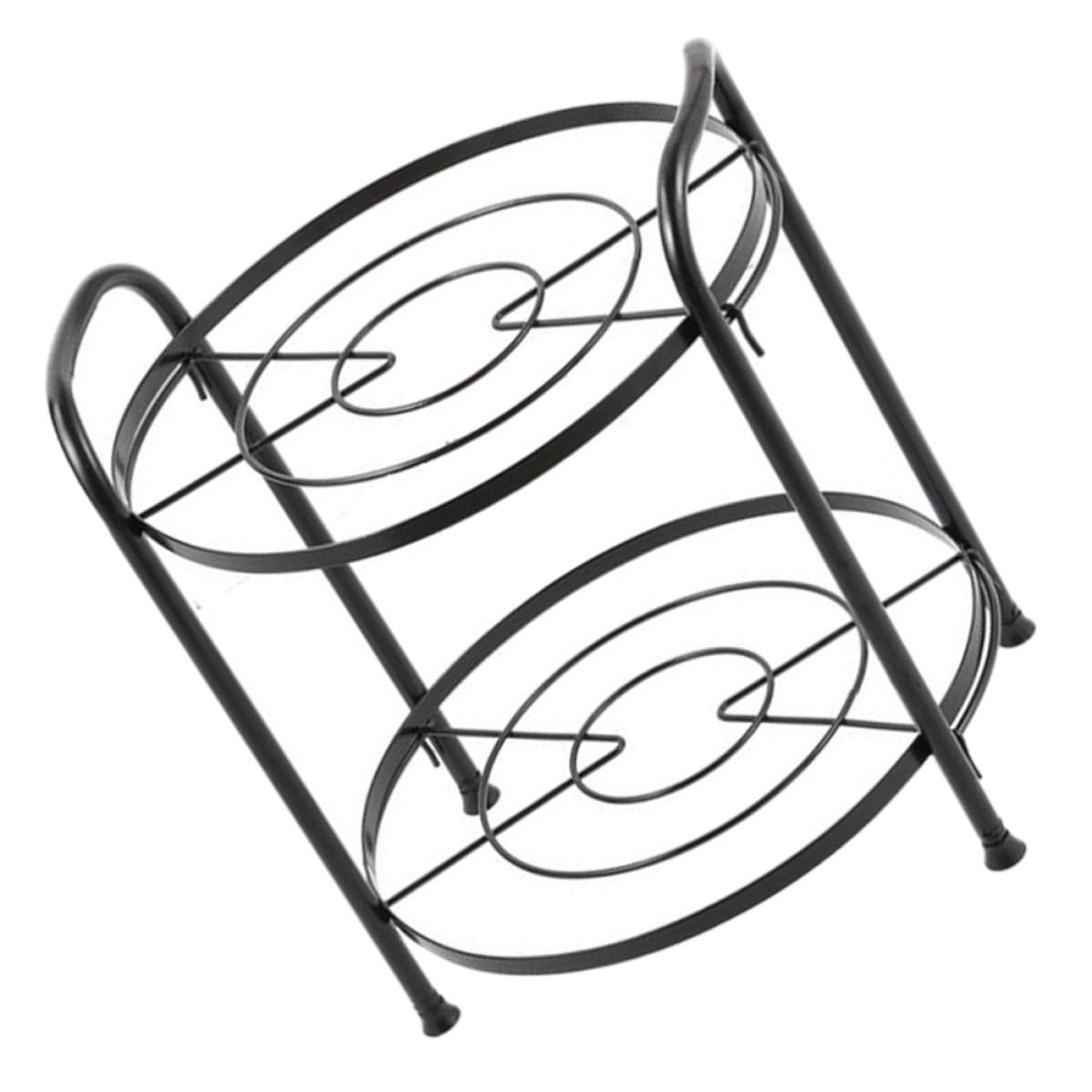 Estante de Almacenamiento Diseño Desmontable de Dos Capas, Fácil de Limpiar y Mantener para Ollas y Sartenes de Hierro Negro para Cocina Organizada