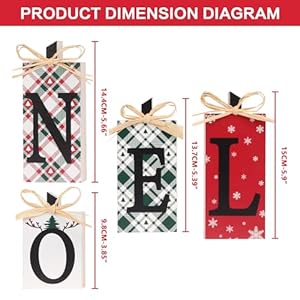 RoseCraft Christmas Decorations, 4PCS Rustic Wooden NOEL Sign Table Decorations, for Home Farmhouse Indoor Holiday Party Decor. RoseCraft Christmas Decorations 4PCS Rustic Wooden NOEL Sign Table Decorations for Home Farmhouse Indoor Holiday Party Decor