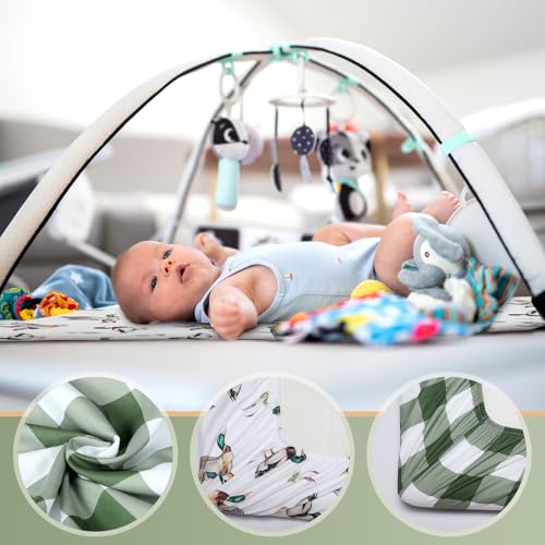Image of Mindsoft 2 Pcs 24 in x 38 in Mallard Duck Infant Crib Sheets Set Mini Portable Crib Sheet Newborn Bedding Nursery Baby Sheets for Girl Boys Baby Gifts Breathable Only for Pack and Play