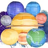 AIDAPLAY Paper Lanterns, Space Planets Decorations, 12 Inch Hanging, Suitable for Space Themed Parties, 8pcs