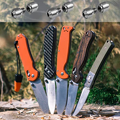 Savita 3 Sets Thumb Studs, Titanium Screws Replacement Thumb Studs Pocket Blade Screws for Benchmade 535 Bugout (Silver)