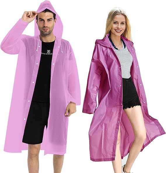 devil Unisex Raincoat With Hood | Waterproof Rain Poncho | EVA Material | Reusable | Lightweight | Universal Size | Raincoat for Men and Women (High Quality) (Multisize,Pink)-picture-32