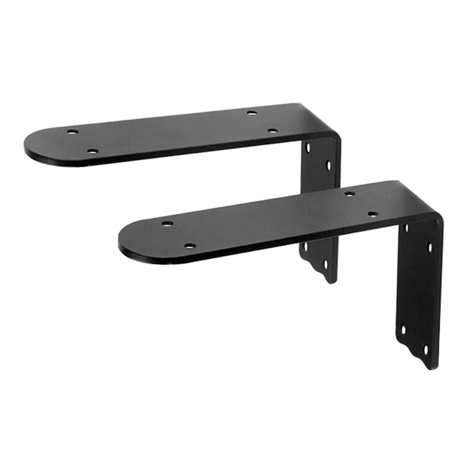 Supports d'étagère noirs en L avec vis | Fixation murale robuste pour meuble