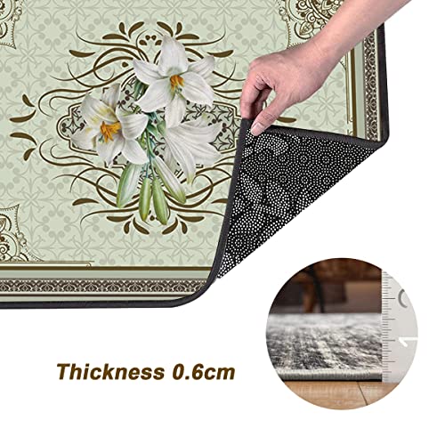Tapis de couloir lavable sur mesure tapis de cuisine antidérapant vert 90x150