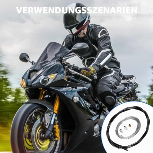 FortuneGlobe Universal Gaszug 2,50m mit Ummantelung – Für Vergaser-Roller 50cc, Motorrad und Mofa