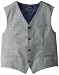Calvin Klein Big Boys' Sharkskin Blue Deco Vest, Light Grey, Large