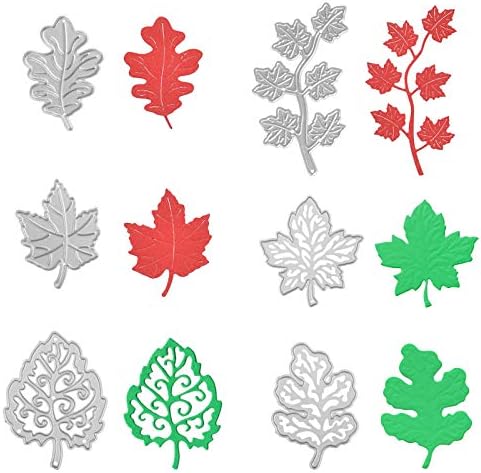 OOTSR 6PCS Maple Leaf Cutting Dies Stencil, Metal Die Cuts for Card Making, Carbon Steel Embossing Template for Scrapbooking/Paper Crafting/Embossing/Photo Album Decor/Gift OOTSR 6PCS Maple Leaf Cutting Dies Stencil, Metal Die Cuts for Card Making, Carbon Steel Embossing Template for Scrapbooking/Paper Crafting/Embossing/Photo Album Decor/Gift